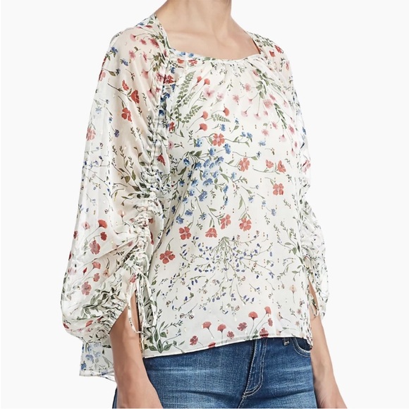 Joie Floral Blouse with Drawstring Detail - Picture 3 of 3